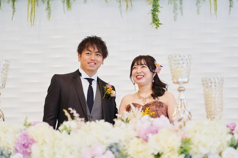 かわいい装花と