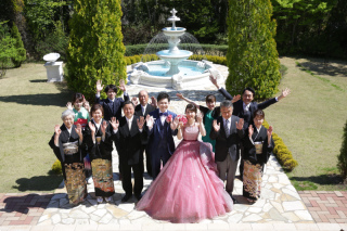 家族と愛車と3着フォト　〈白ドレス＆色ドレス＆色打掛ロケ〉