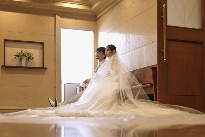 教会ロビーにて