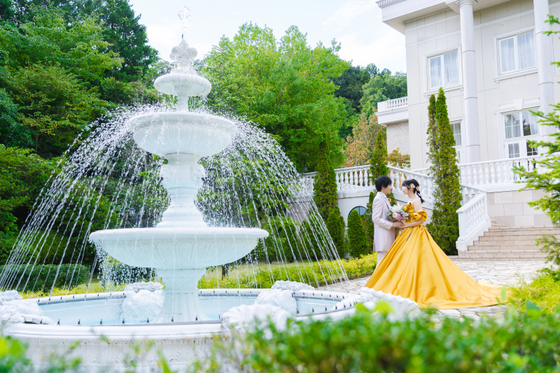 噴水付きのガーデン