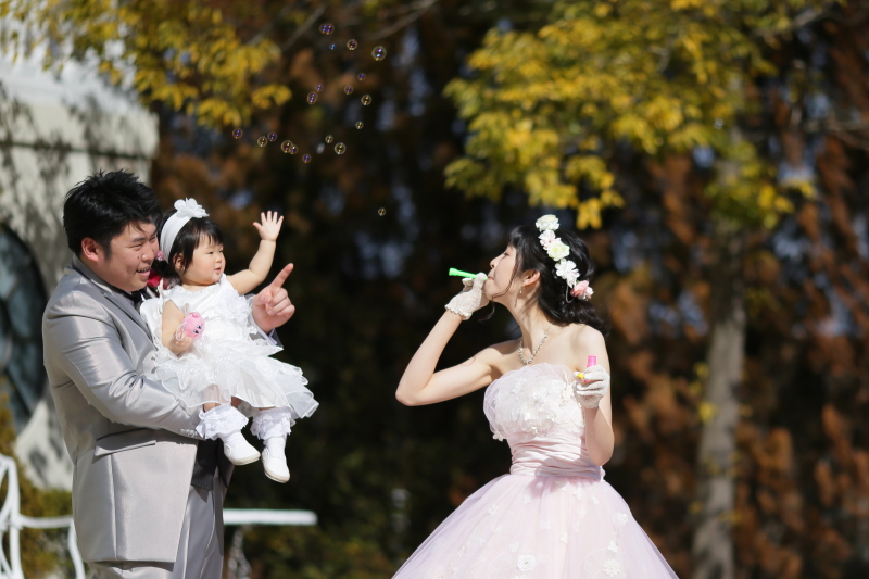 ガーデンでシャボン玉