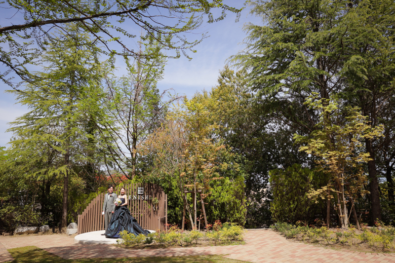 広いガーデンで