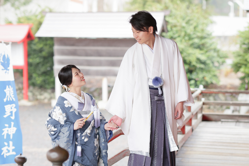 神社で和装フォト