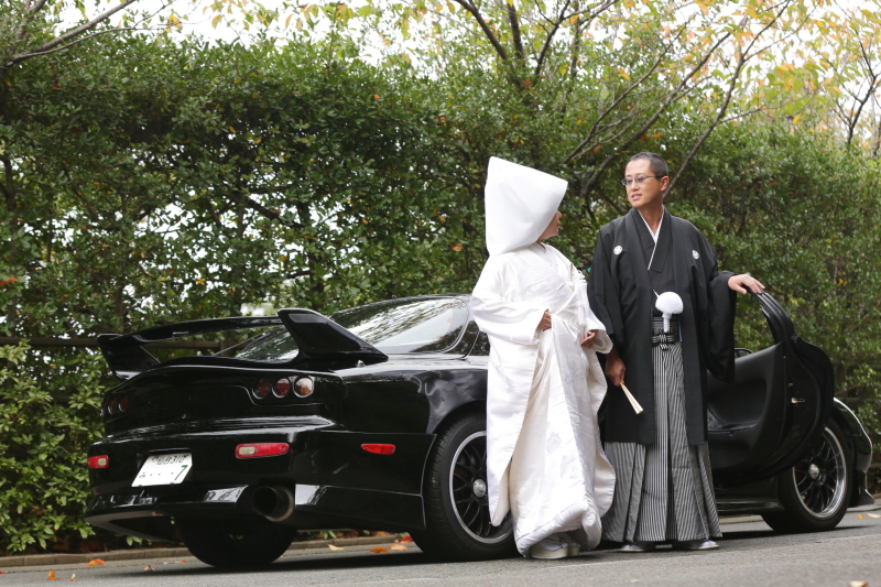白無垢と愛車と