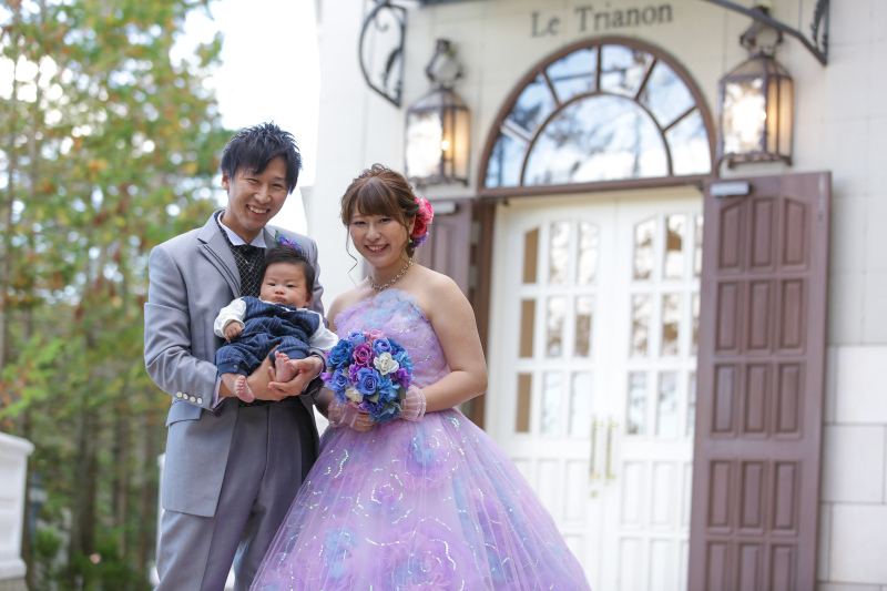 洋装2着・お子様とパパママフォトウェディング 〈白ドレス&色ドレスロケ〉