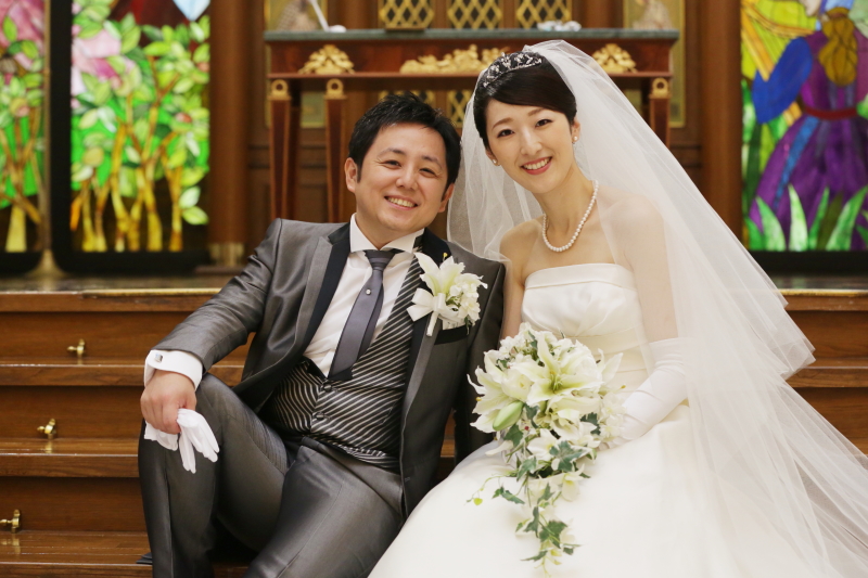 洋装1着クラシカルな教会と華やかな披露宴会場で　〈白ドレスロケ〉 