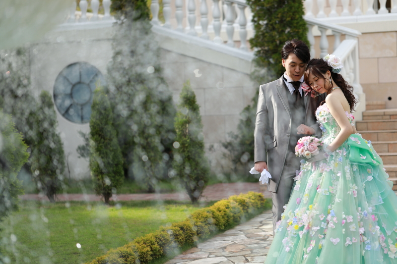 水しぶき越しに