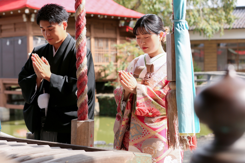 家族と一緒に神社＆教会ロケーション　〈白ドレス＆色打掛ロケ〉