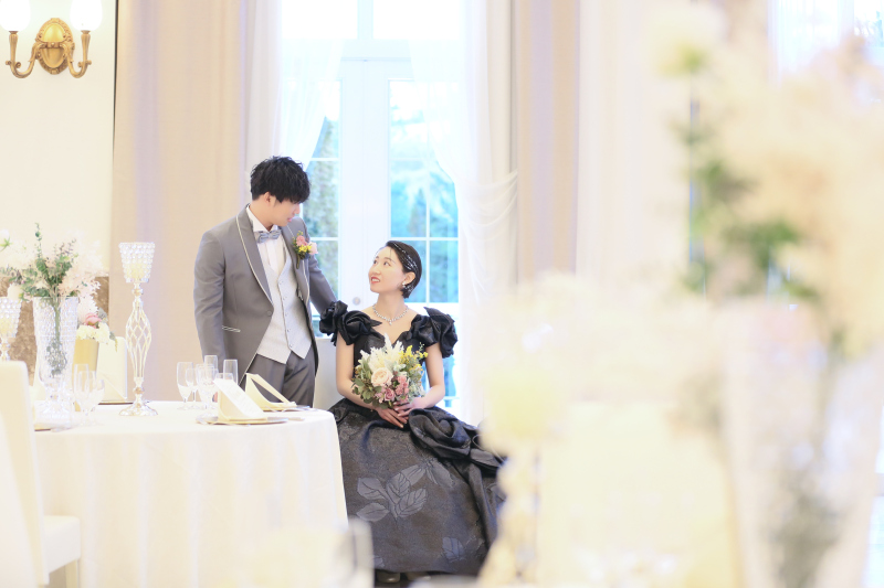 披露宴会場内にて