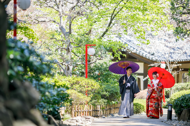 グランドプリンスホテル高輪 フォトスタジオ_庭園で撮影できる