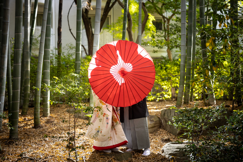 竹林でさらに和装らしさを