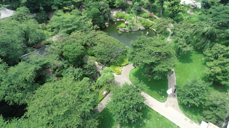 広大な日本庭園での撮影