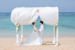 砂浜の結婚式＆ロケーションフォトプラン