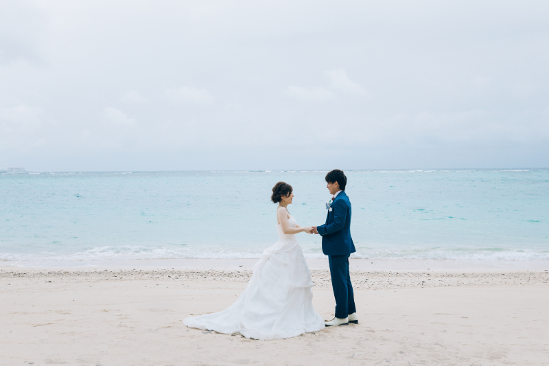 ビーチでの撮影スタート