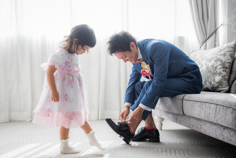 新郎様もメイクシーン撮影