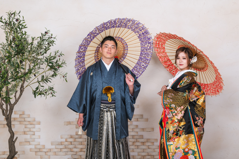 お2人で番傘カットも