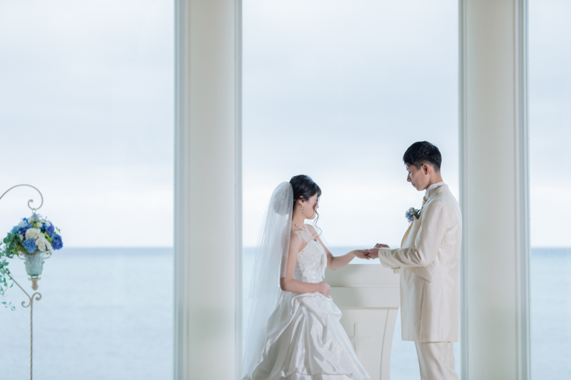 指輪交換のシーン