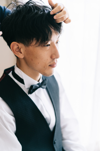 新郎様ヘアセット