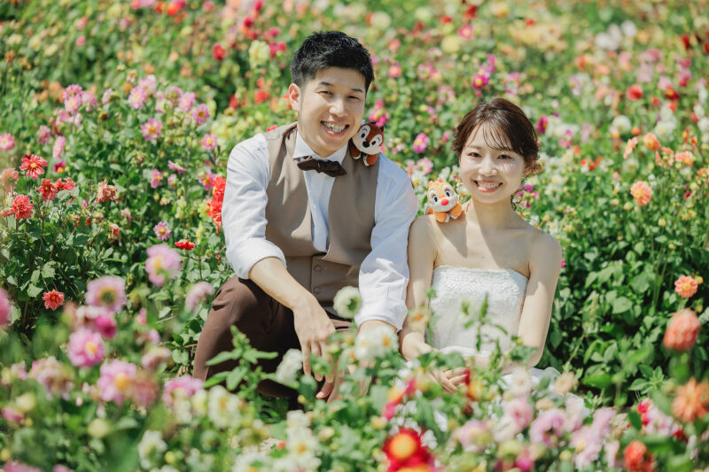 色んなお花と撮影できるのが、フラワーランド
