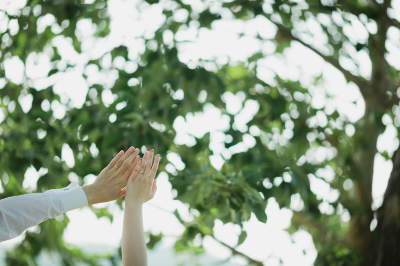 大切な指輪も絵になるように
