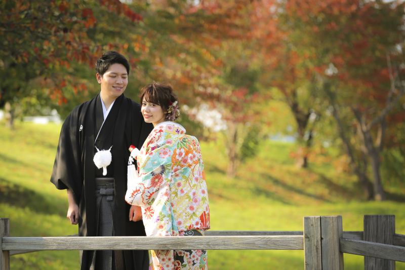 早めの紅葉が楽しめる♪旭川の和装ロケ