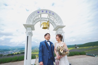 洋装ラベンダーと私服フォト