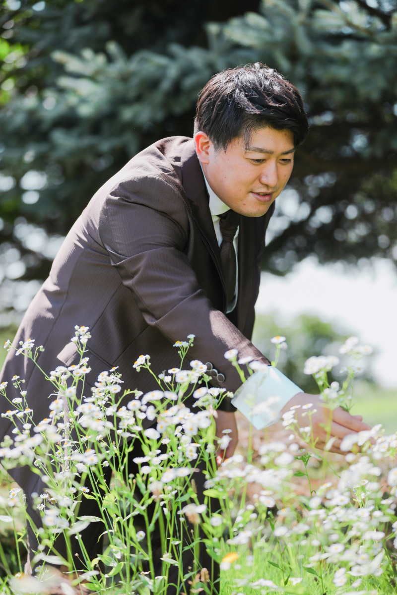 旦那さんに摘んでもらって