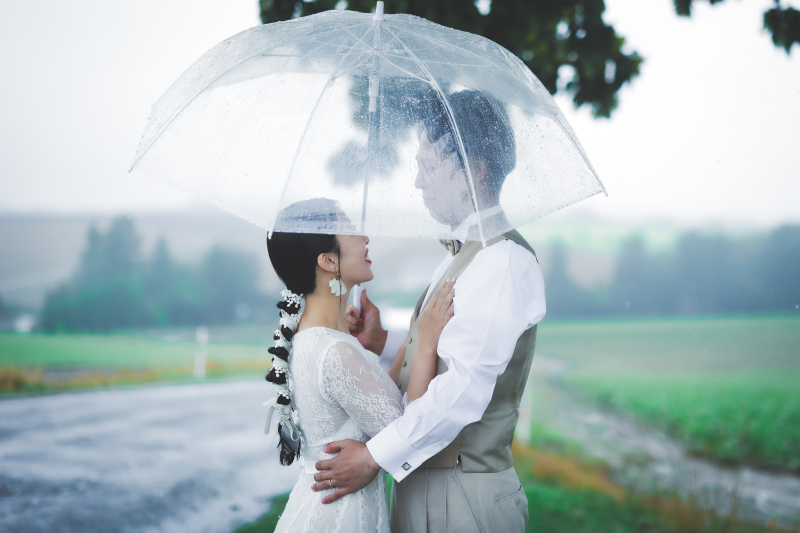 雨の中での撮影