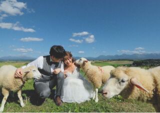 動物と一緒に無邪気な笑顔も最高です