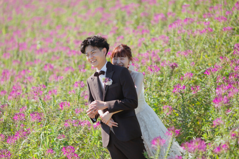 【富良野/美瑛 花畑ロケ撮影】衣装+ヘアメイク+アクセサリー+ブーケ等◎写真データ250枚+アルバム35cut/レタッチ修正