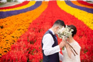 北海道のお花畑の中でロケーションフォト【お客様の声】