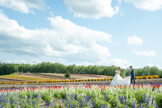 美瑛２か所でドレス２着のWedding Photo