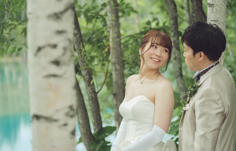 見事なブルーにご満悦