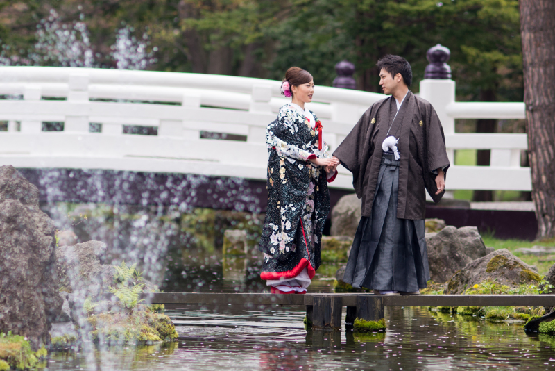 噴水の架け橋でパチリ