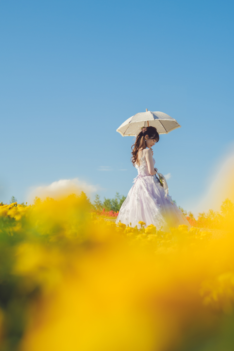 お二人は日傘を用意