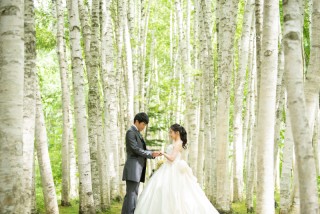 ラベンダー畑と白樺並木でのWedding Photo／【お客様の声】