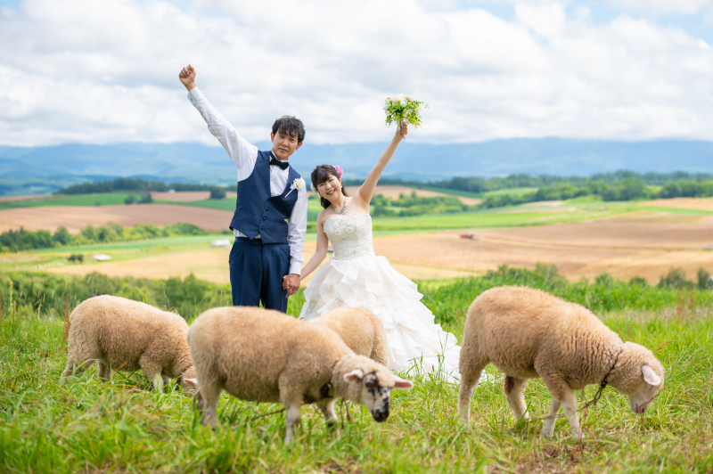 富良野日の出公園、ファームズ千代田、四季彩の丘３か所フォトウェディング