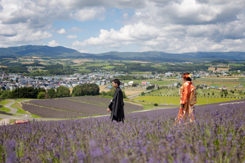 和装で日の出公園