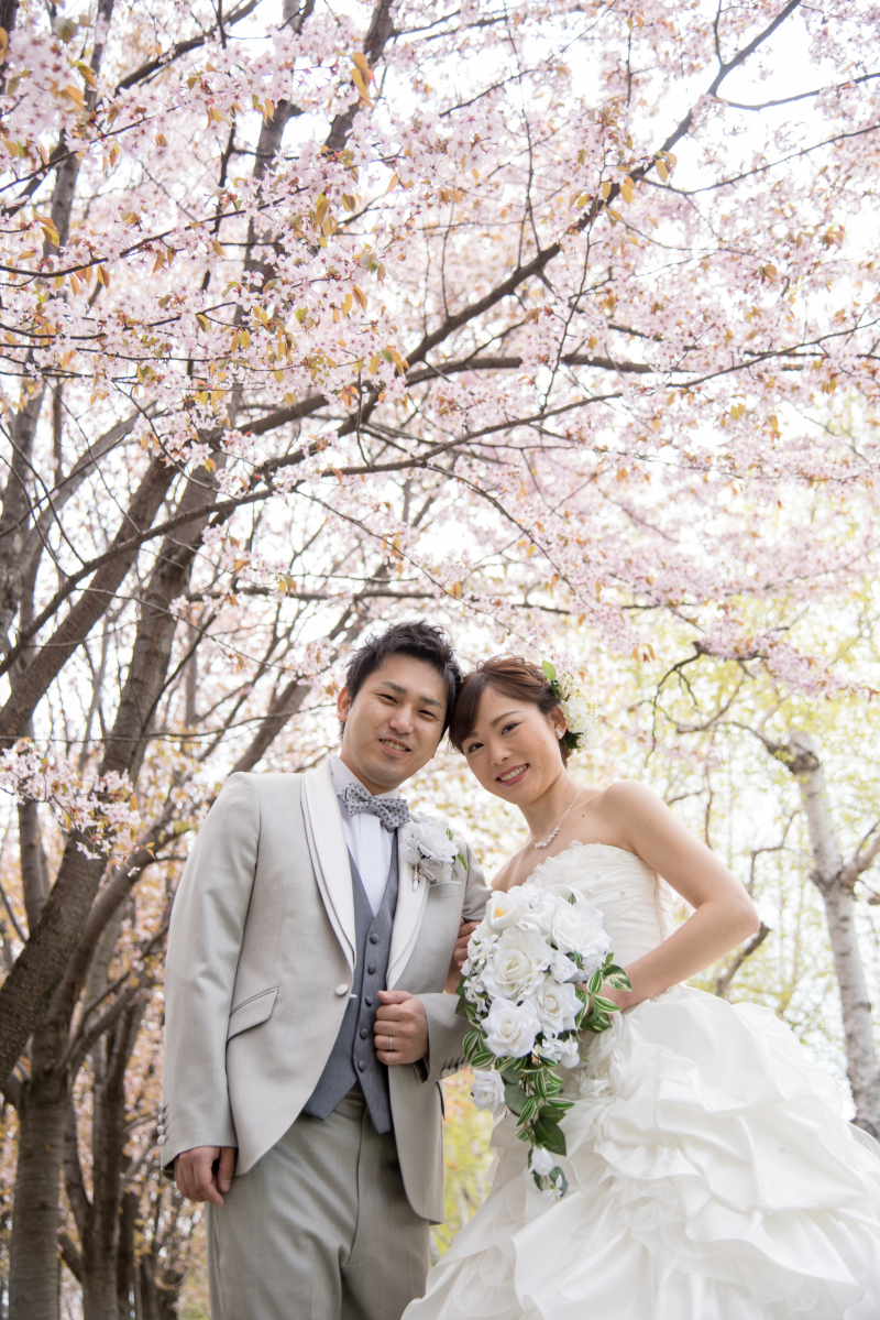 桜のしたでウェディングで