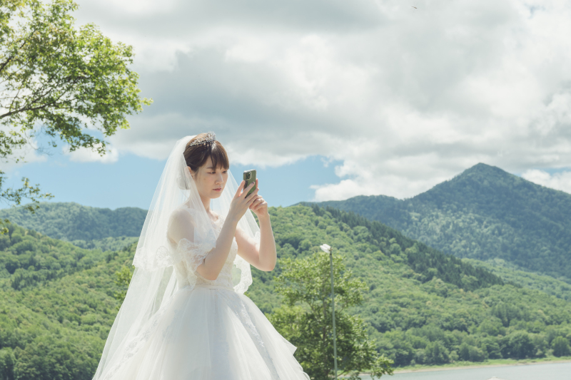 お互いにスマホでで撮影