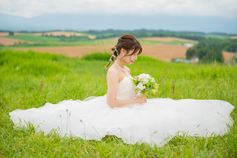 十勝連峰が青くかすむ