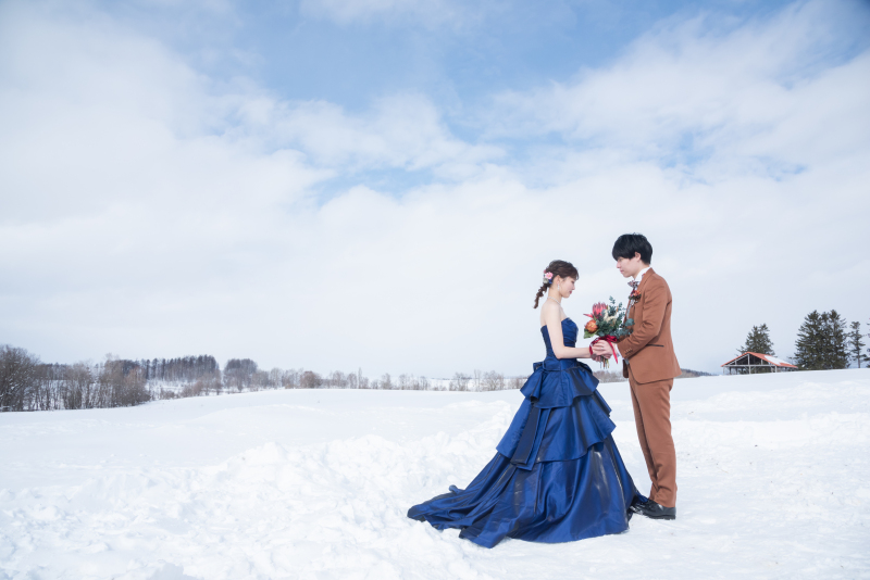 真っ白な雪景色の中でのWedding Photo/【お客様の声】
