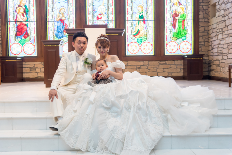 家族3人でぱちり