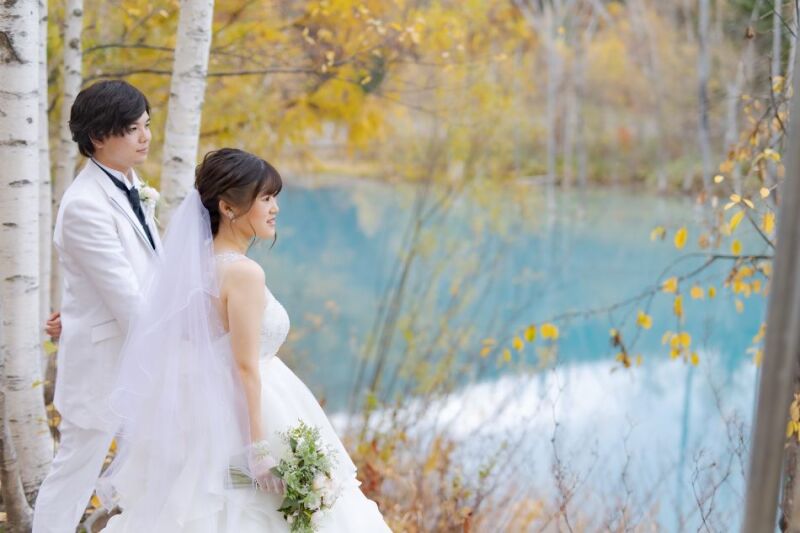 青い池から撮影スタート