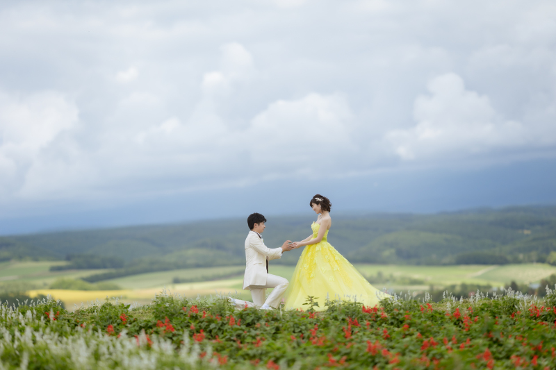 お花畑でフォトセレモニー