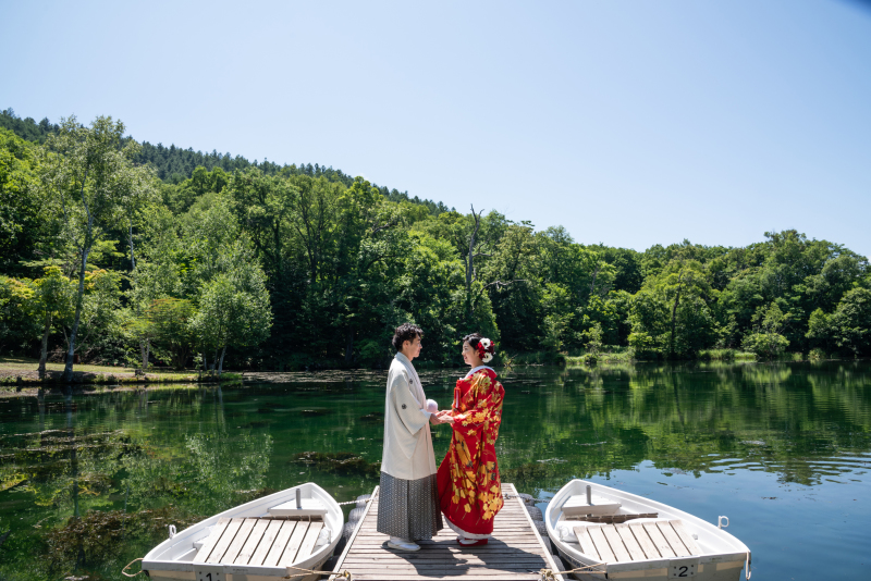 オンシーズンに美瑛・富良野で和装の場合