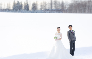 丘のうえ（Hills Studio）_白銀の真ん中で犬ぞり丘のうえフォトウェデイング