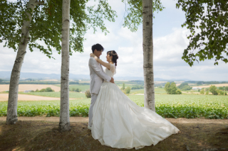 北海道らしい広々とした畑や丘で撮影したい