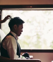 新郎ヘアセット