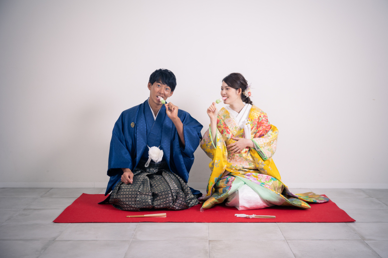 2人でおだんごをぱくっ♪